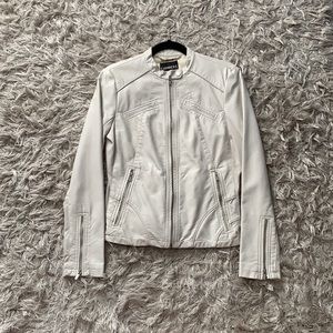 White Express Leather Jacket